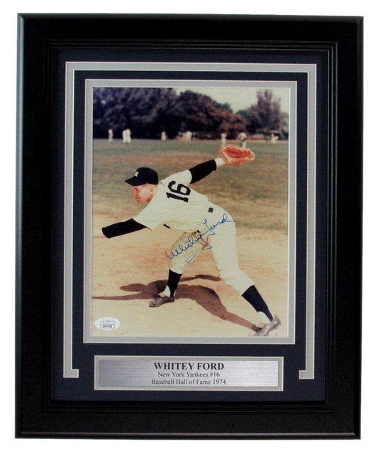 Whitey Ford HOF Signed/Auto 8x10 Photo New York Yankees Framed JSA 190856