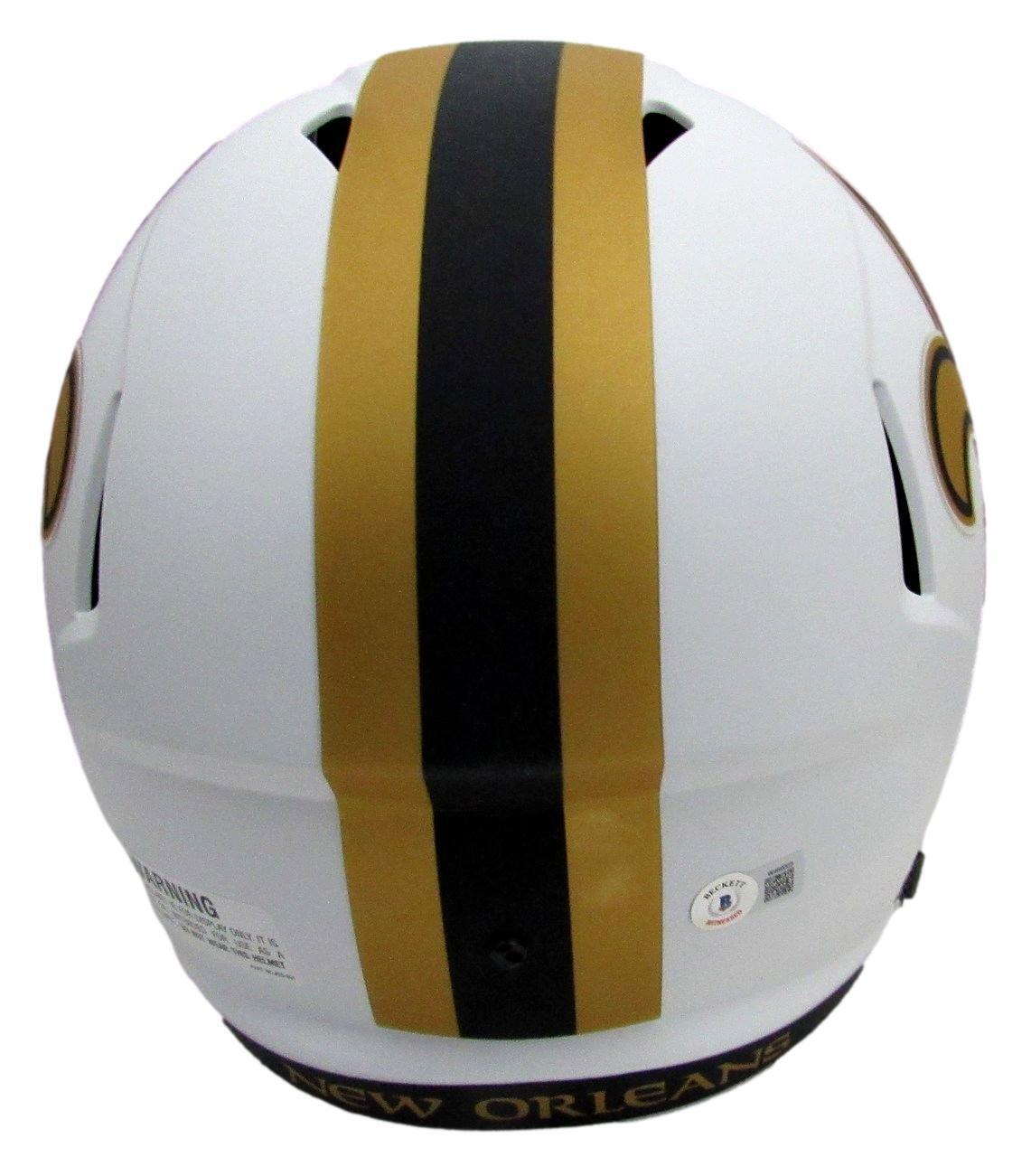 Drew Brees Autographed Full Size Lunar Replica Helmet Saints Beckett 178266