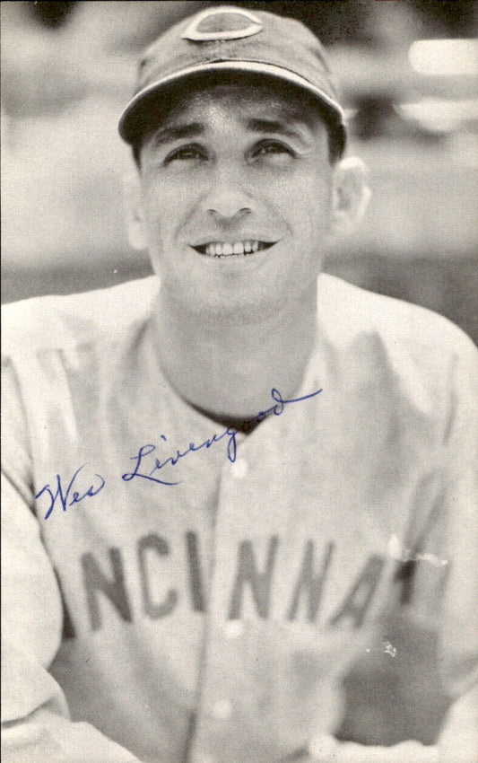 Wes Livengood Reds d. 1996 Signed/Autographed 3x5  Photo 178567