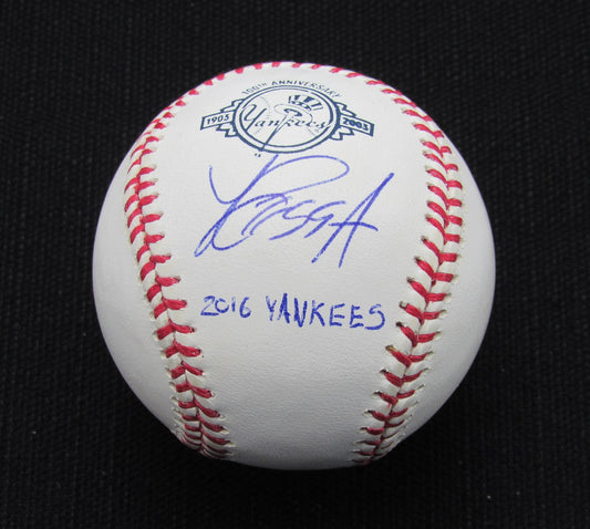 Luis Cessa Signed/Auto Yankees 100th OML Baseball JSA Inscr 186760