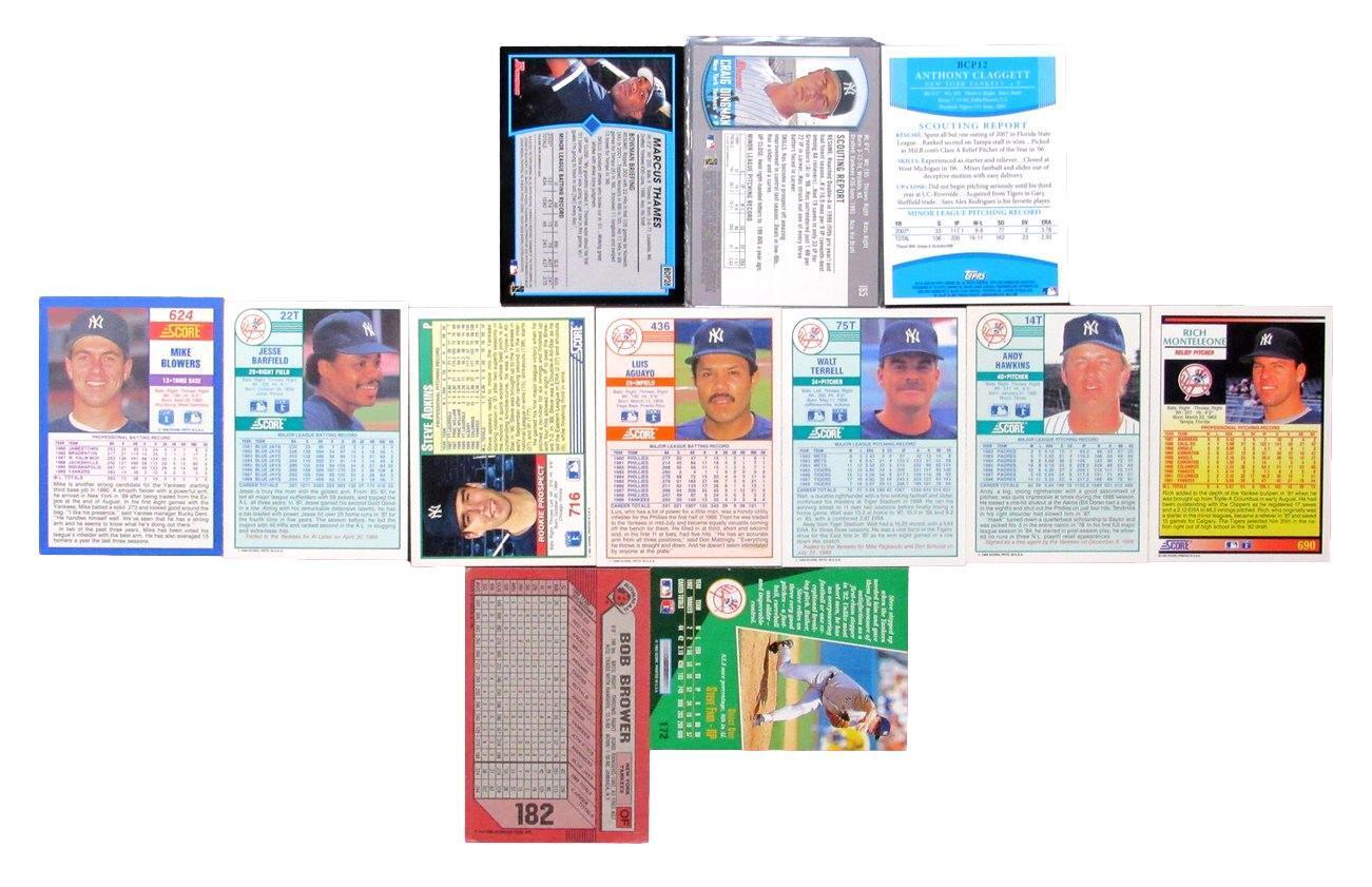 Lot of 12 New York Yankees Score/Bowman Autographed/Signed Trading Cards