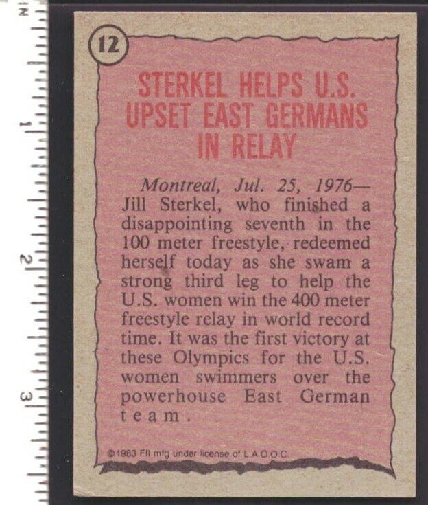 Jill Sterkel Signed 1983 Topps Greatest Olympians Trading Card #12 151883