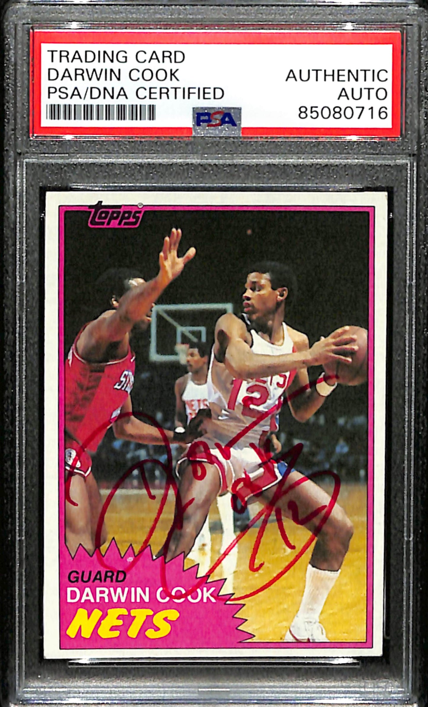 Darwin Cook Signed 1981 Topps Card #77 New Jersey Nets PSA/DNA 185736