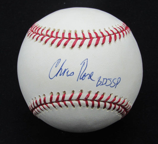 Chris Rose Autographed OML Baseball Broadcaster