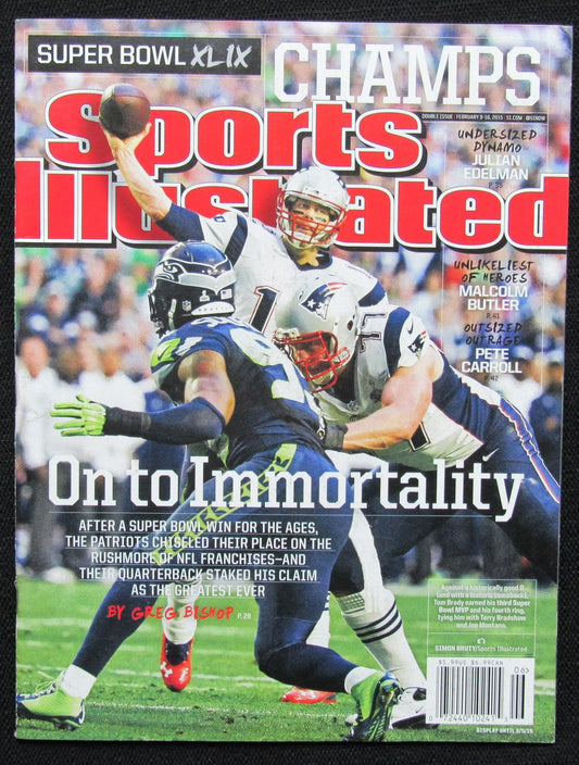 2015 Sports Illustrated  Patriots Tom Brady Super Bowl 49 Champs NO LABEL 181344