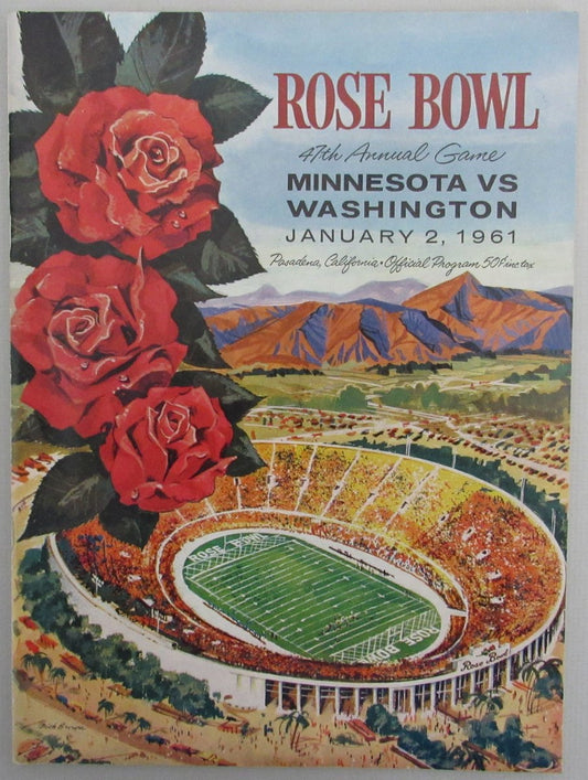 January 2, 1961 Rose Bowl Game Minnesota vs. Washington Game Program 192970