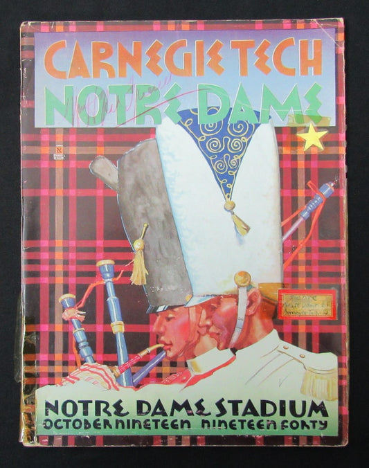 10/19/1940 Carnegie Tech vs. Notre Dame Program 185911