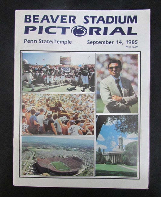 Penn State PSU Beaver Stadium Pictorial Football Program 1985 vs. Temple 127320