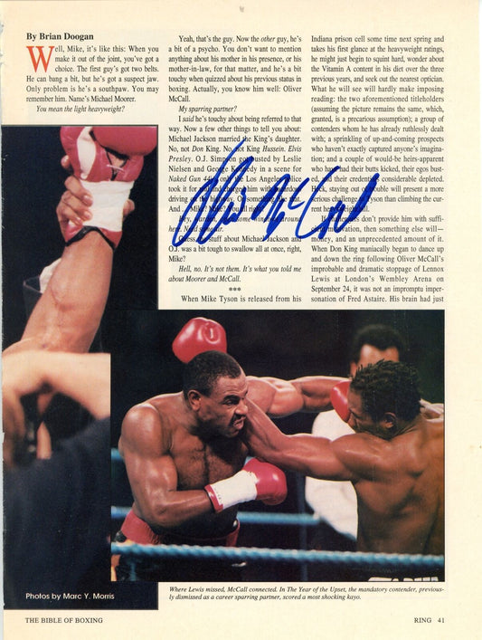 Oliver McCall Autographed Magazine Photo Boxing Champ 177633