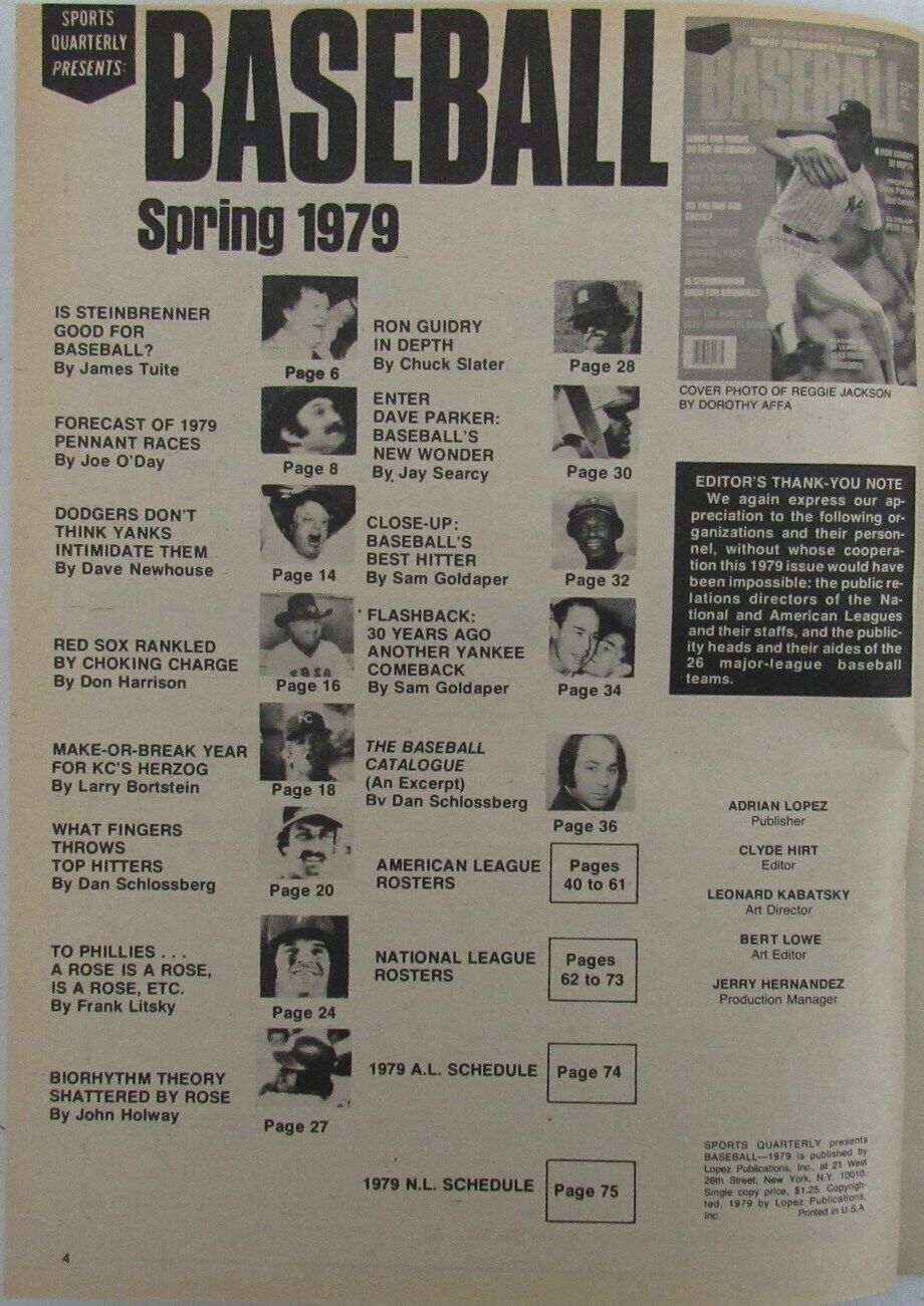 Spring 1979 Baseball Magazine with Ron Guidry, New York Yankees on Cover 164504