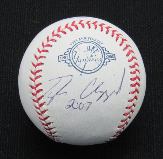 Tyler  Clippard Signed/Auto Yankees 100th OML Baseball JSA Inscr 186865