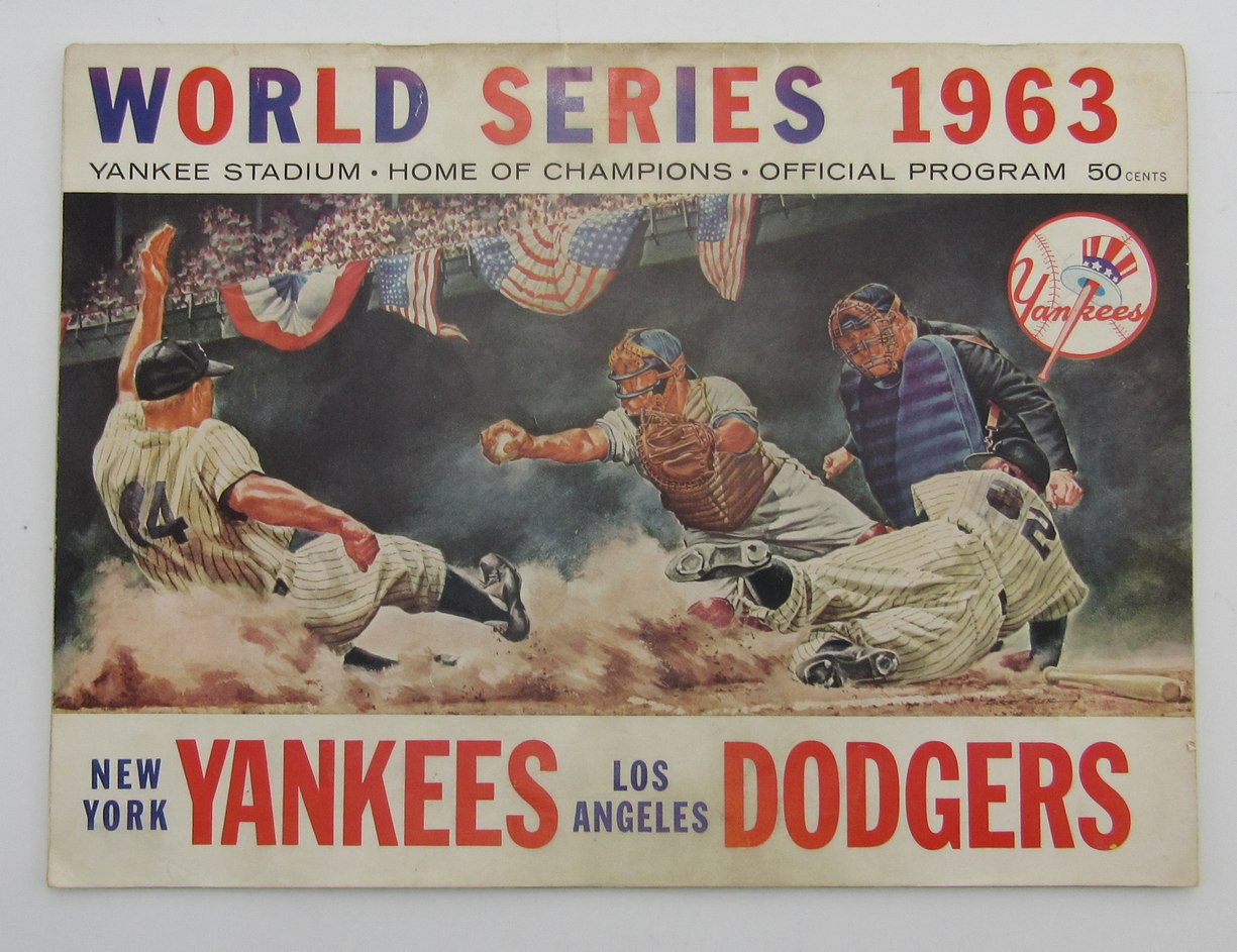 1963 Yankees World Series Game 2 Program Dodgers 4 Yankees 1 Podres 192002