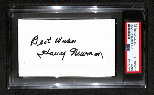 Harry Newman Autographed 3x5 Cut Card PSA/DNA 186551