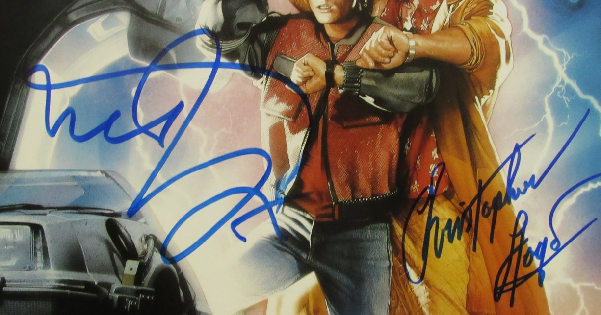 Michael J Fox/Christopher Lloyd sign/auto 11x17 Movie Poster JSA/BAS 173674