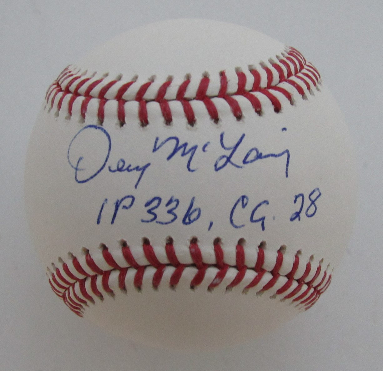 Denny McLain Autographed/Inscribed OML Baseball Tigers JSA 189361