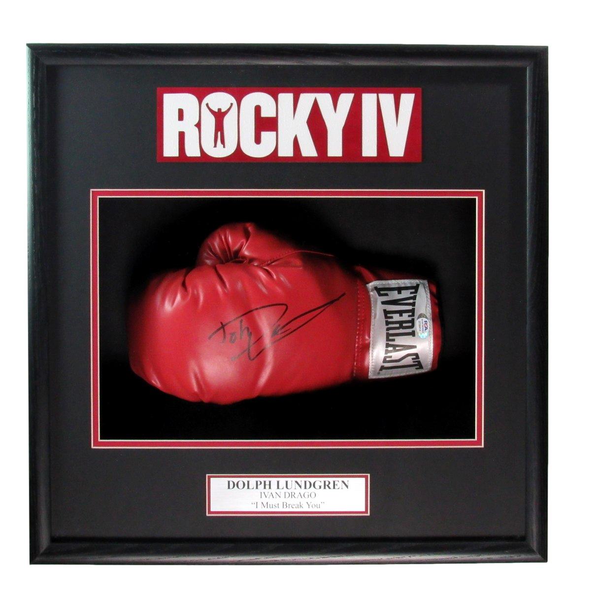 Dolph Lundgren Signed Left Boxing Glove "Rocky IV" Framed PSA/DNA 183836