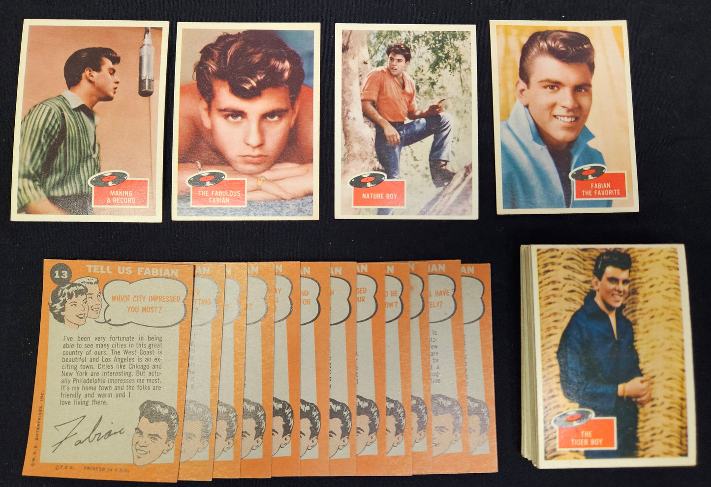 1959 Topps Fabian Complete Set of 55 Cards 184704