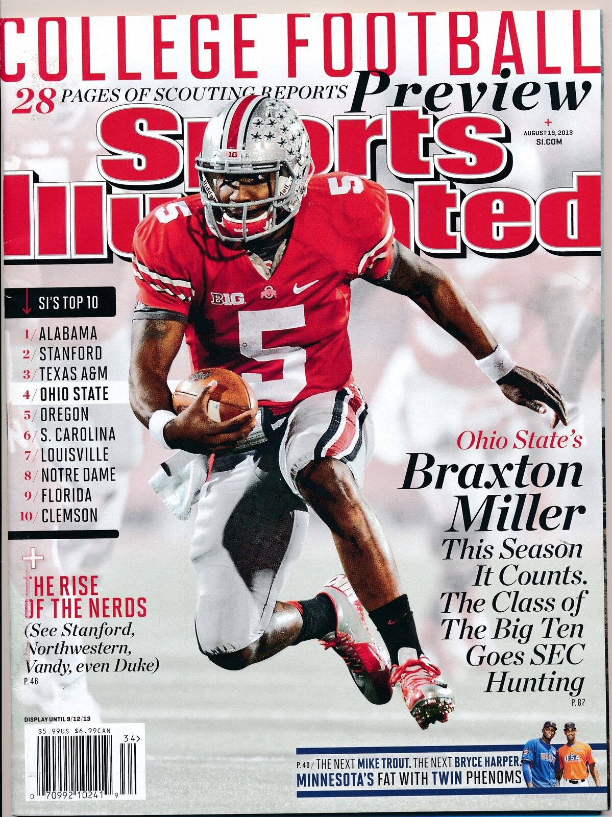 August 19, 2011 Braxton Miller Sports Illustrated NO LABEL Newsstand Ohio State