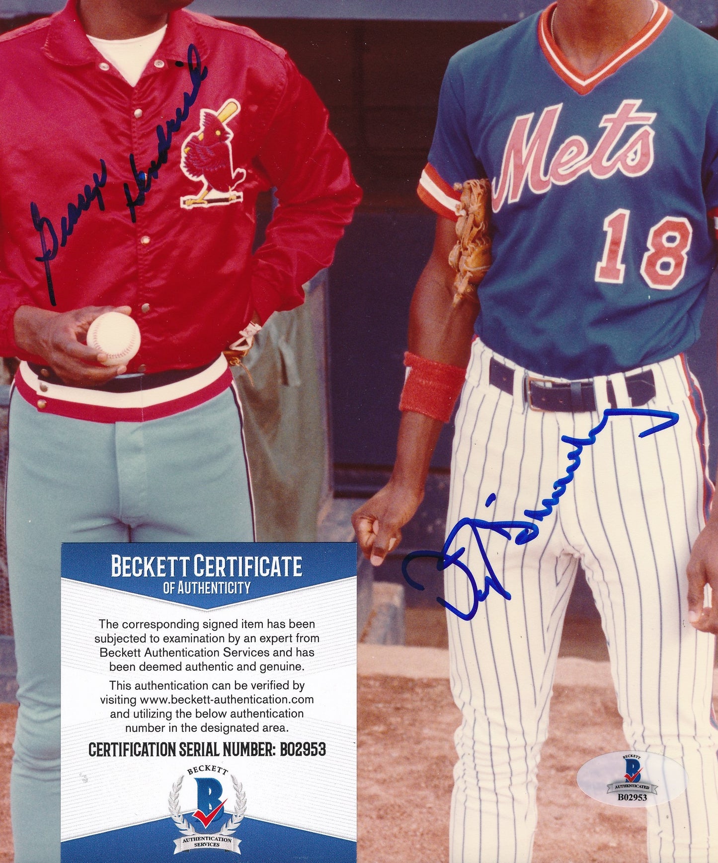 George Hendrick/Darryl Strawberry Dual-Signed/Auto 8x10 Photo Beckett 192318