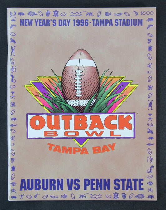 1996 Outback Bowl Auburn vs. Penn State College Football Game Program Tampa FL