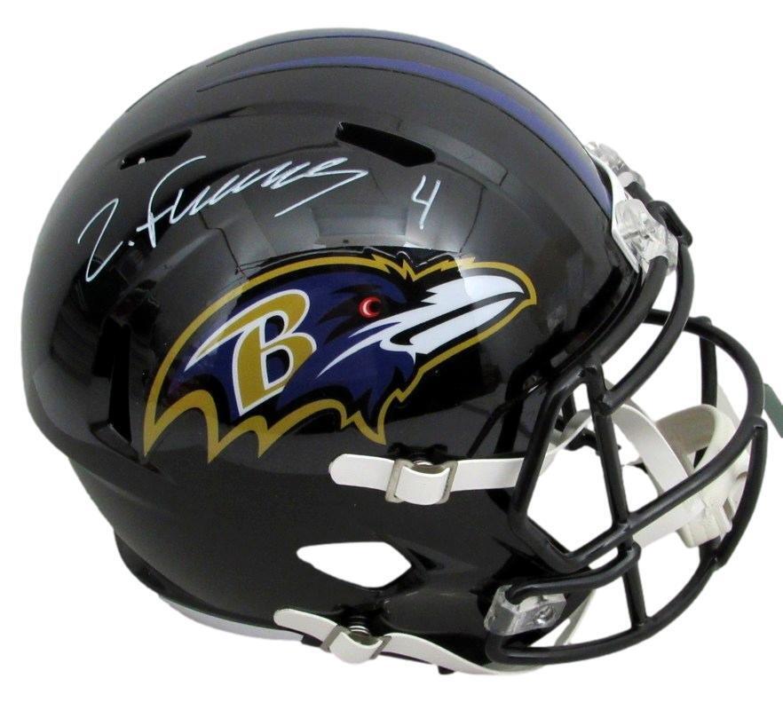 Zay Flowers Autographed Full Size Speed Replica Helmet Ravens Beckett 181028