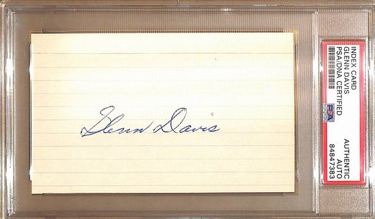 Glenn Davis Autographed 3x5 Index Card Army Heisman PSA/DNA 179080