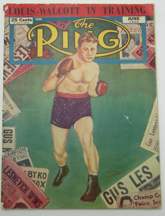 June 1948 Vintage The Ring Boxing Magazine Louis-Walcott on Cover 167667