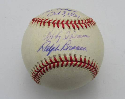 Ralph Branca/Bobby Thomson Dual-Signed/Inscribed ONL Baseball PSA/DNA 191644