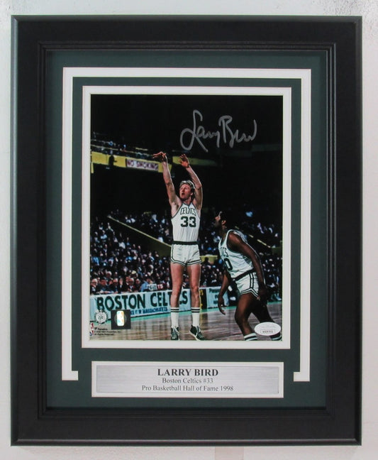 Larry Bird HOF Signed/Auto 8x10 Photo Boston Celtics Framed JSA 189448