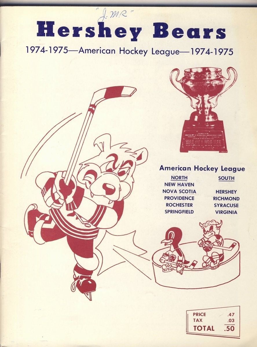 Hershey Bears 4/9 1975 Program vs. Richmond AHL 127975