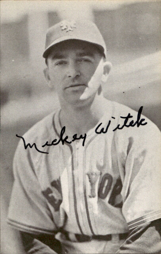 Mickey Witek NY Giants d. 1990 Signed/Autographed 3x5  Photo 179342