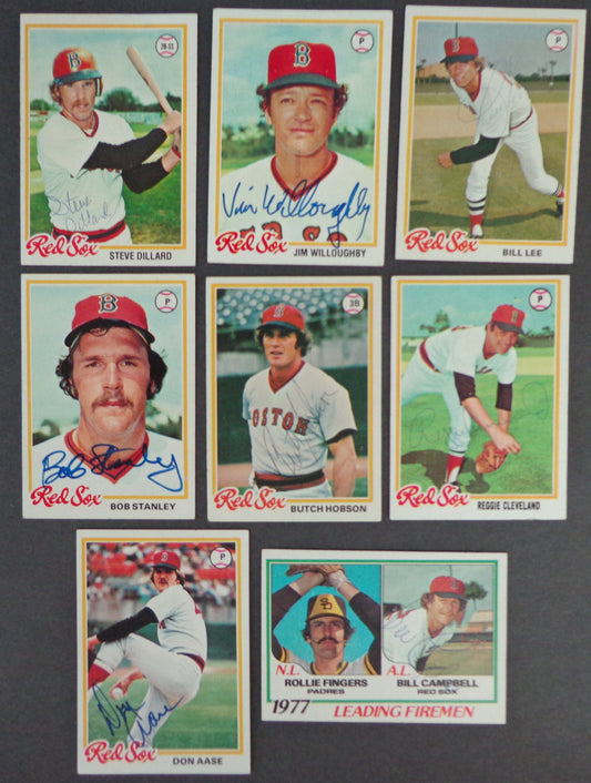 Lot of (8) Boston Red Sox Autographed 1978 TOPPS Baseball Cards 183170