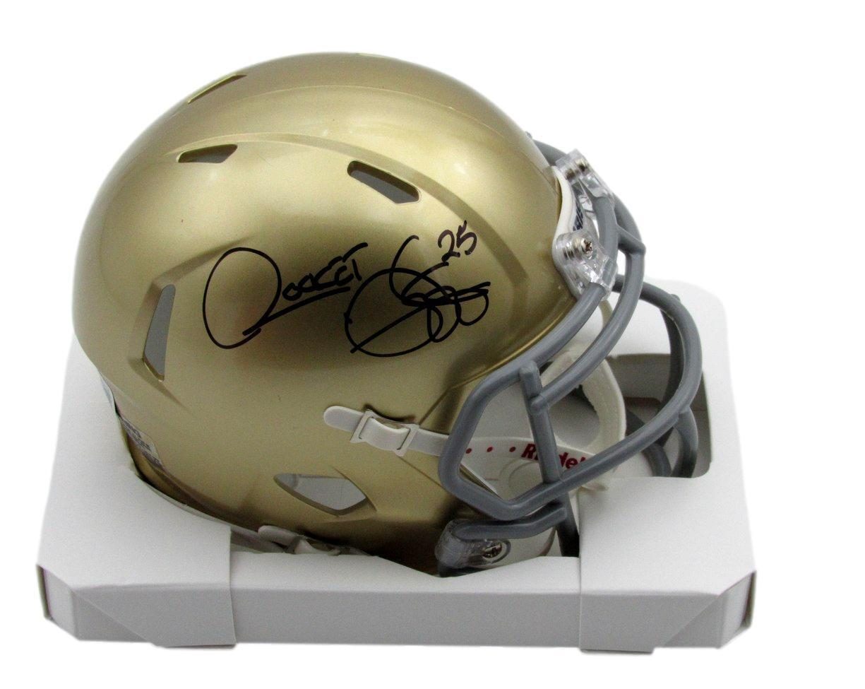 Rocket Ismail Autographed Speed Mini Helmet Notre Dame Beckett 181123