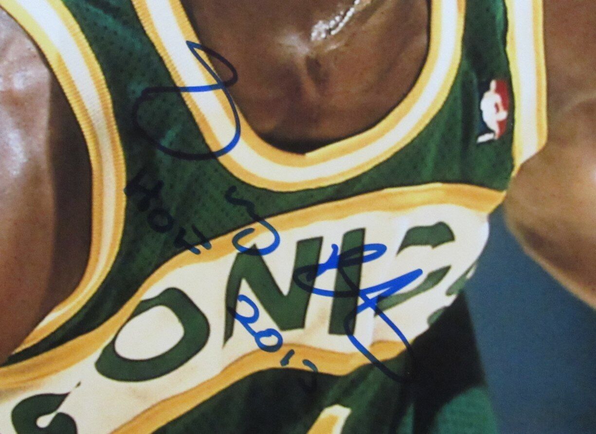 Gary Payton HOF Autographed 11x14 Basketball Photo Seattle Supersonics Beckett