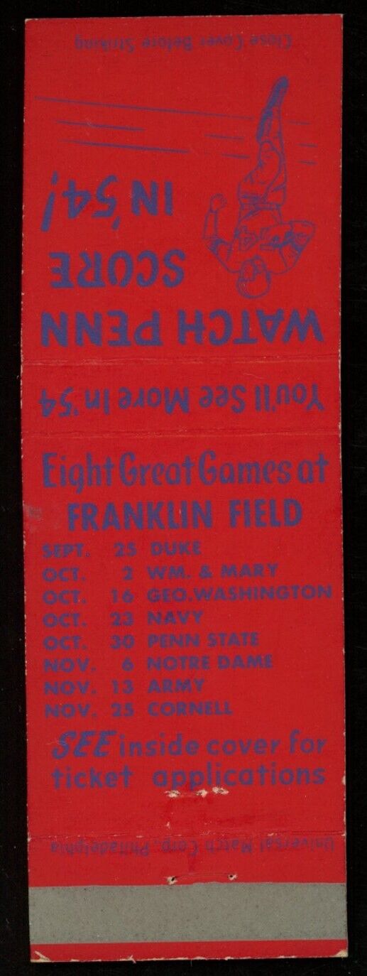 Vintage University of Pennsylvania Match Book Franklin Field Philadelphia 176811