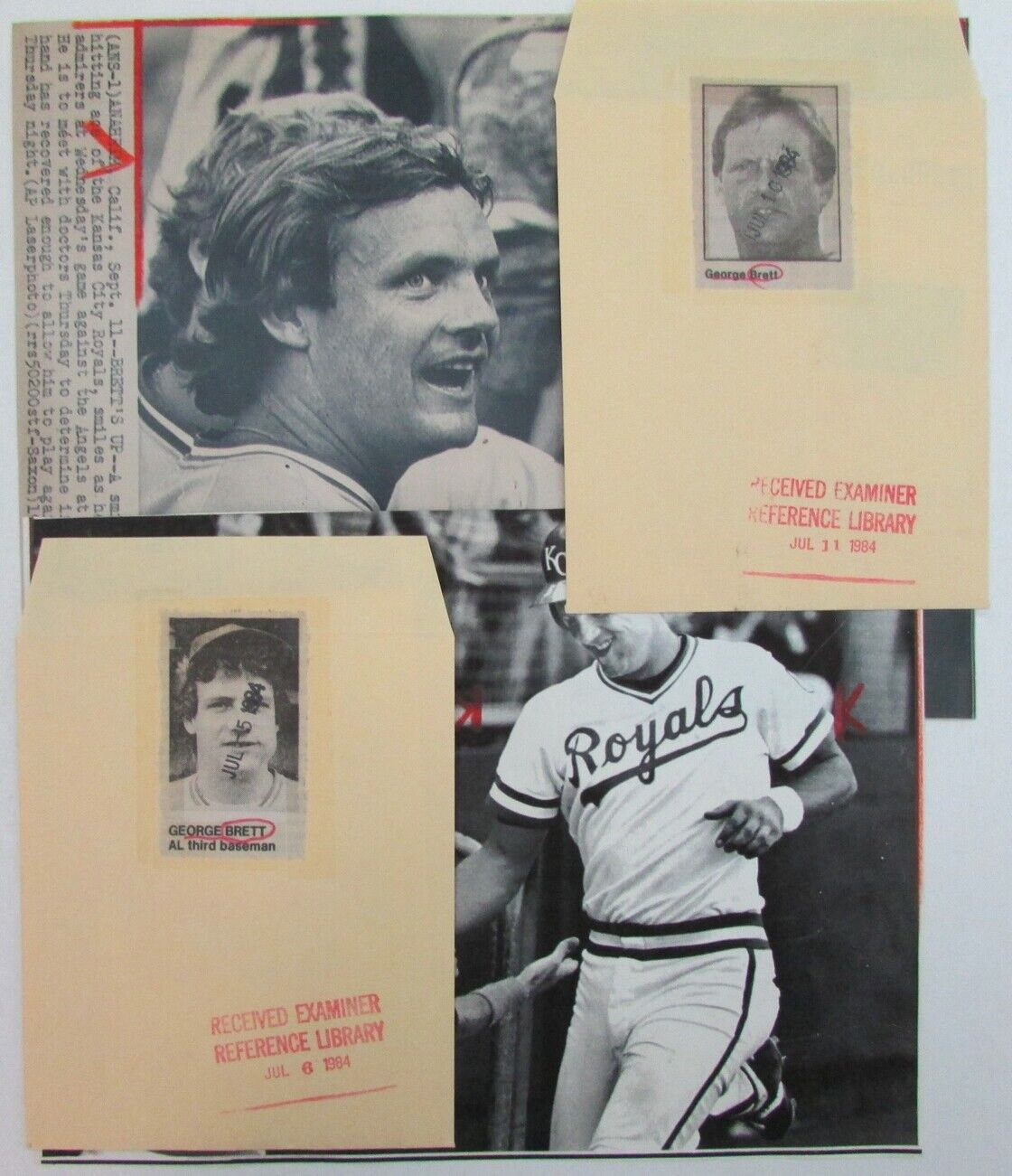 Lot of 10 George Brett Kansas City Royals 1980's-90's News Wire Photos 157374