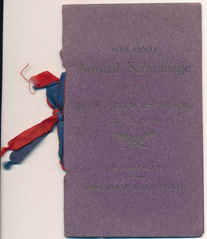 1904 K.U. Law School Annual Football Scrimmage Vintage Dance Card Program 142156