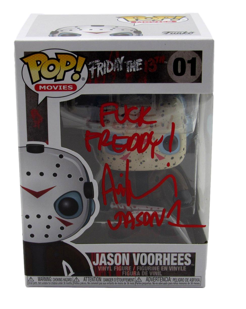 Ari Lehman Signed/Insc Funko Pop! #01 "Friday the 13th" Signed in Red JSA 190708