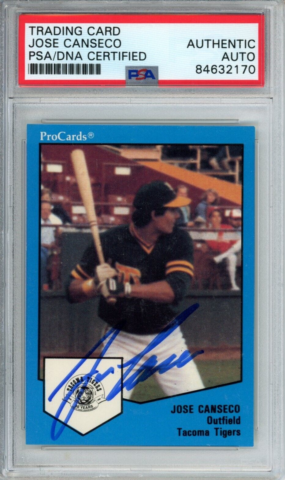 1989 Procards Jose Canseco #1536 Card Signed Oakland A's PSA/DNA