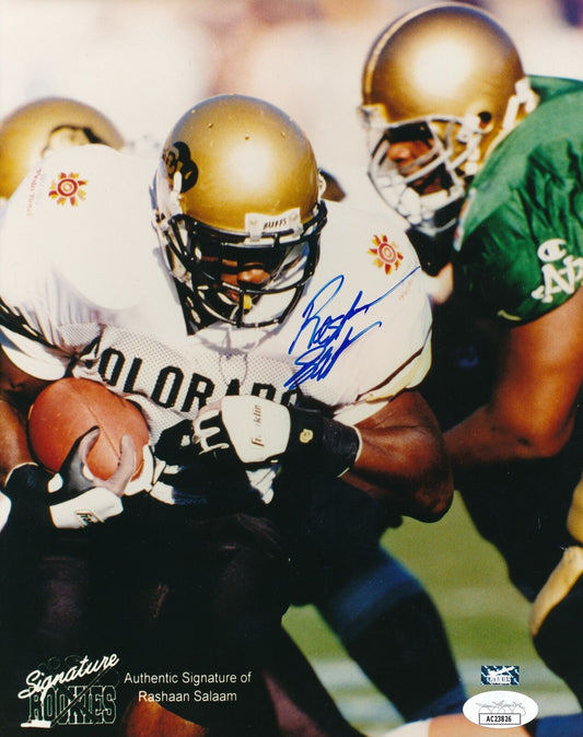 Rashaan Salaam Autographed 8x10 Photo HEISMAN University of Colorado JSA