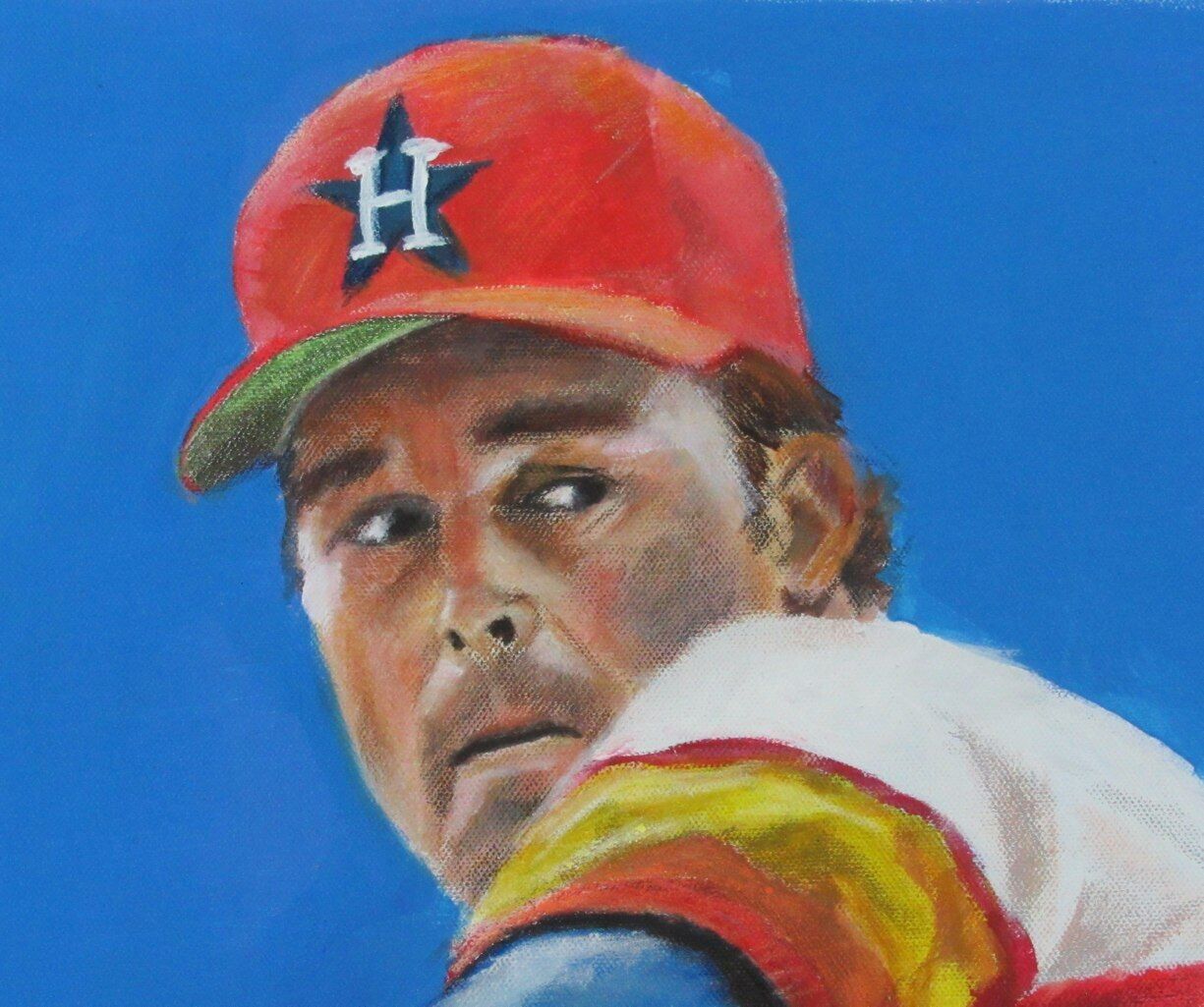 Nolan Ryan 24"x30" Canvas Hand Painted Acrylic Original One of a Kind 176227