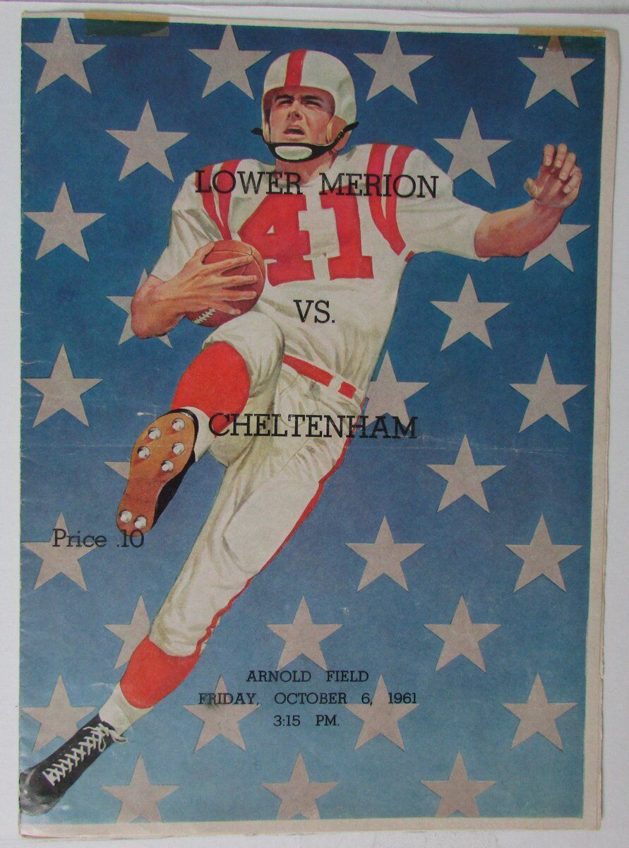 1961 Cheltenham High School  Merion PA FB Game Program Reggie Jackson HOF 146288