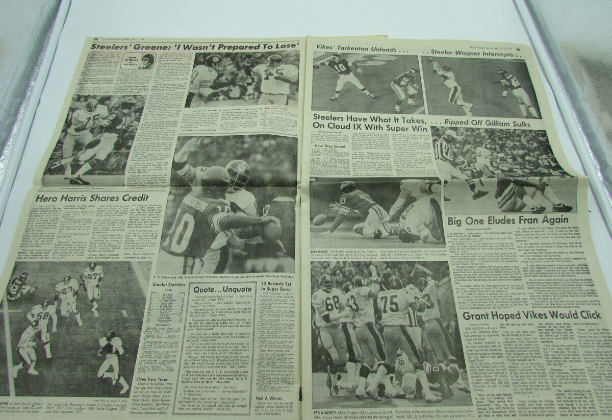 The Pittsburgh Press 1975 Steelers SUPER BOWL IX Complete Newspaper 142555