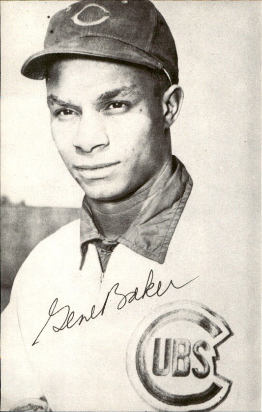 Gene Baker Chicago Cubs d. 1999 Signed/Auto 3x5  Photo 177932