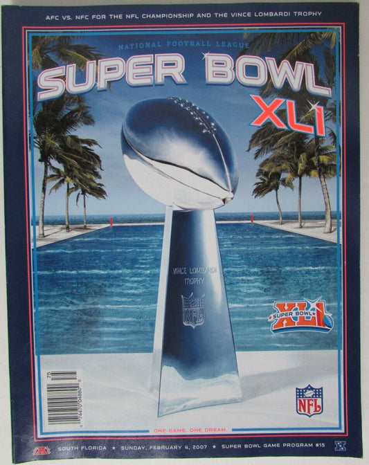 Super Bowl XLI 41 Official Program 2007 Chicago Bears vs. Colts 147957