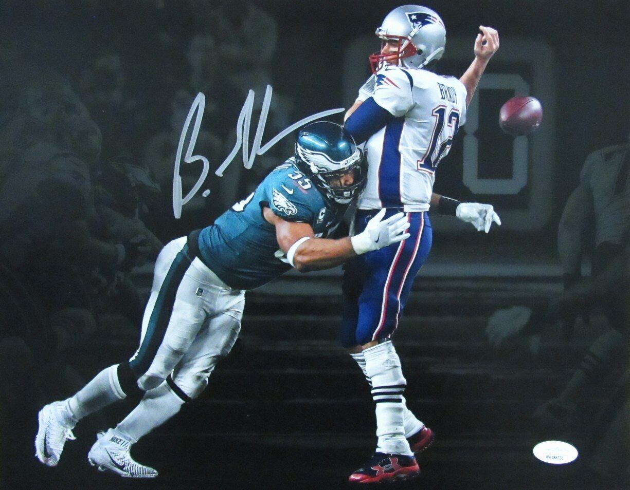 Brandon Graham Autographed 11x14  Photo Eagles Super Bowl Tom Brady Sack JSA