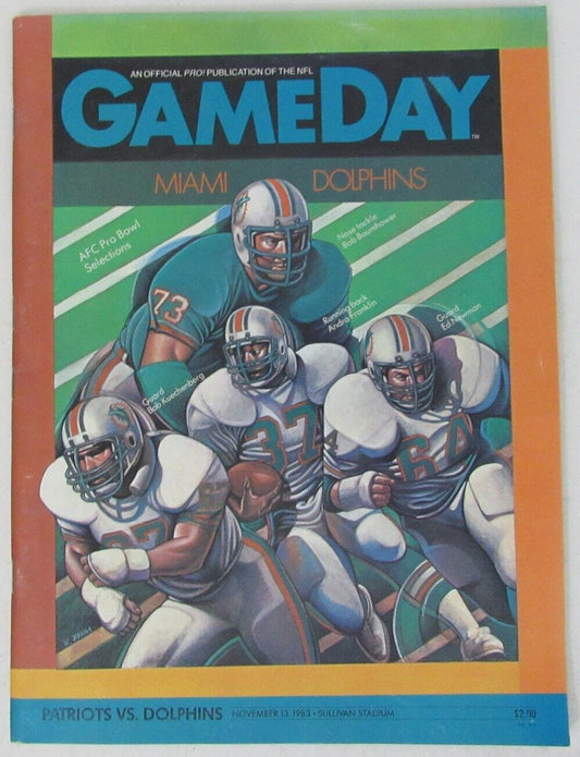 November 13, 1983 New England Patriots vs. Miami Dolphins NFL GameDay Program