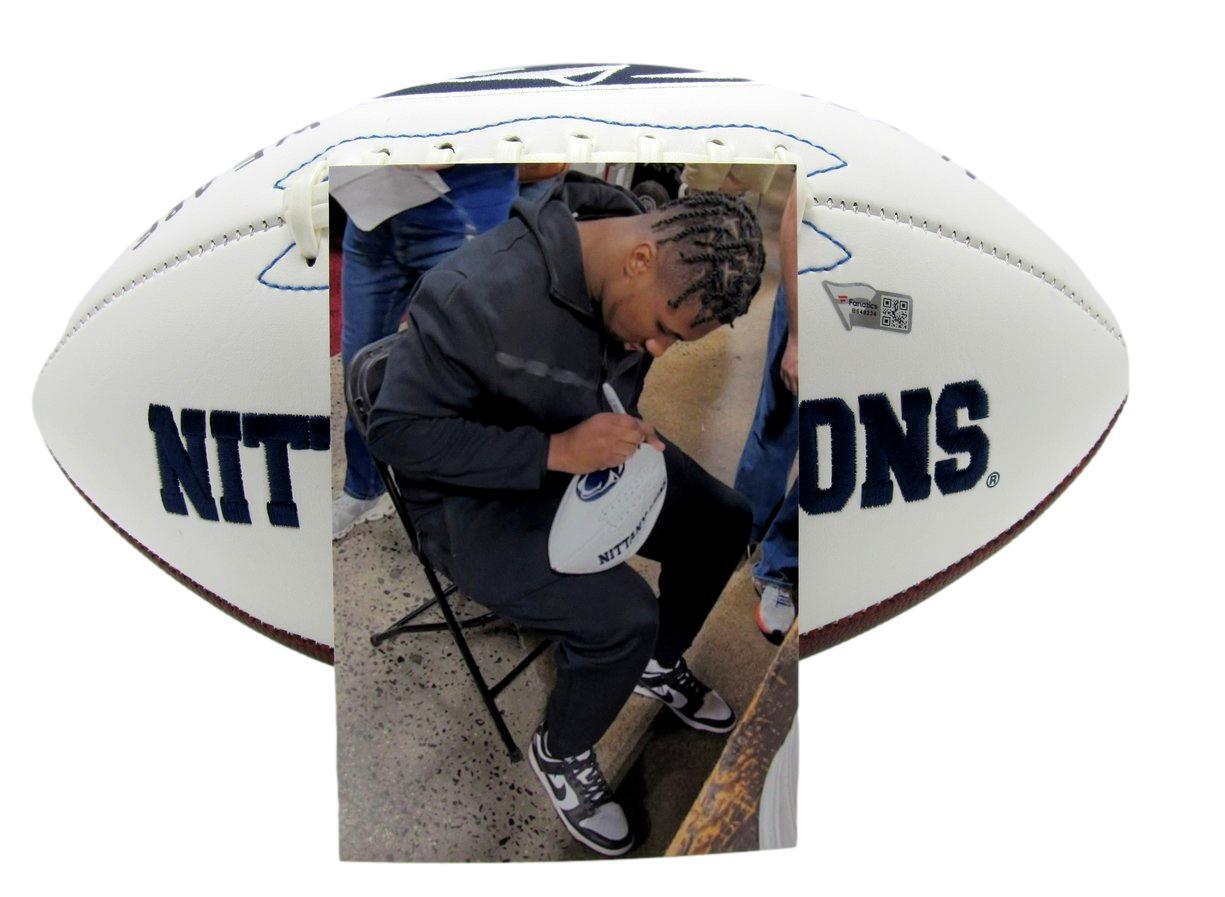 Nick Singleton Autographed/Inscribed Penn State Logo Football Fanatics 177585