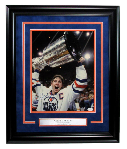 Wayne Gretzky HOF Autographed 11x14 Photo Edmonton Oilers Framed JSA 188719