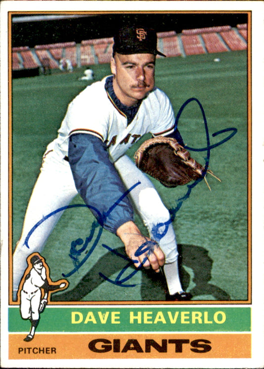 Dave Heaverlo Autographed 1976 TOPPS Card #213 San Francisco Giants 183468